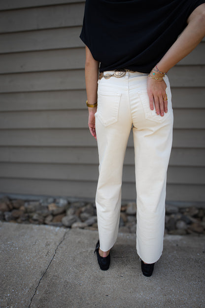 Hidden - Logan 28" Inseam Dad Jean - ECRU