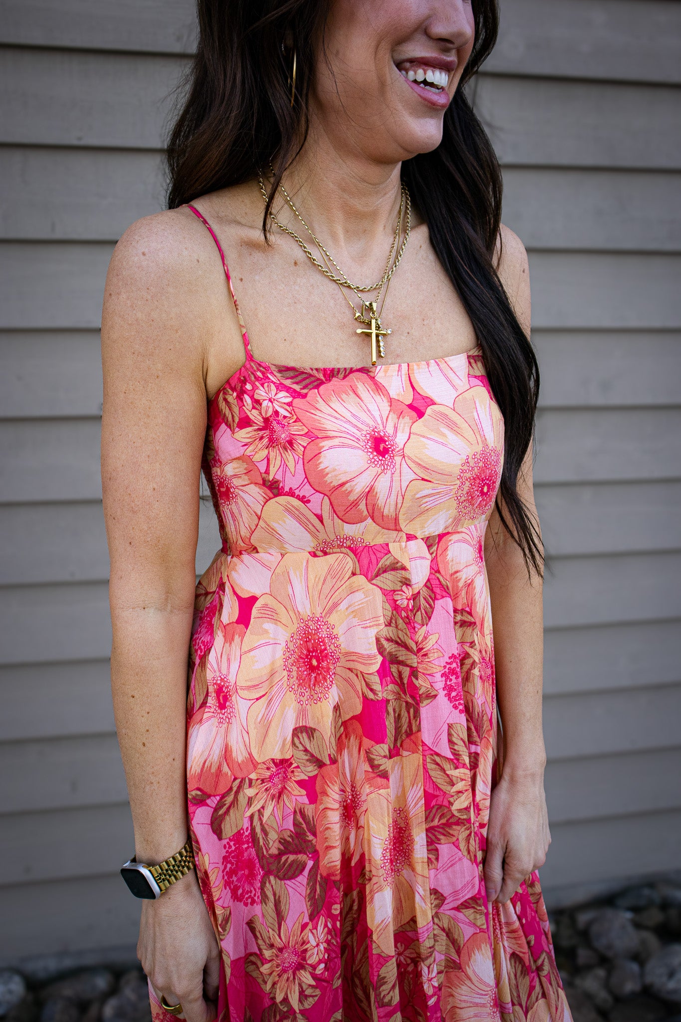 Sunset Hibiscus Maxi Dress