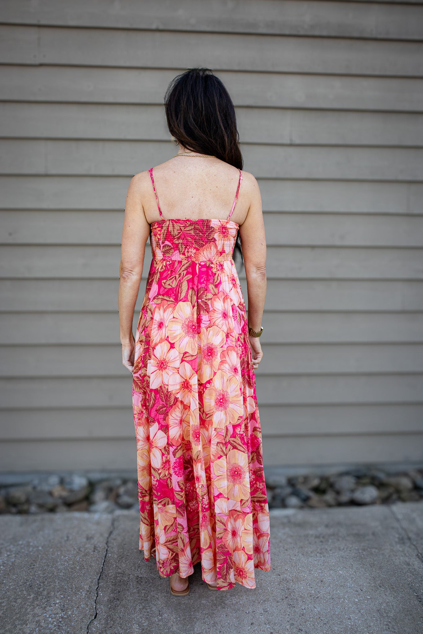 Sunset Hibiscus Maxi Dress