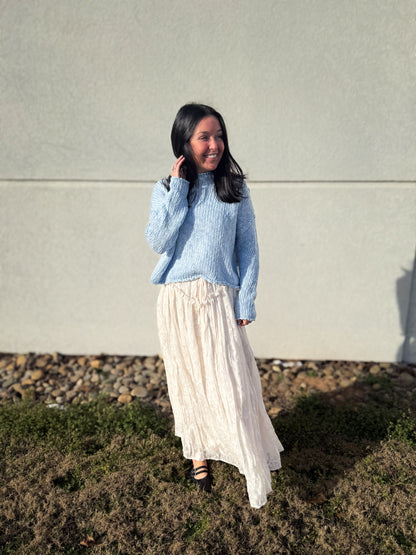 Free People - Opal Rollneck Knit Sweater - CASHMERE BLUE