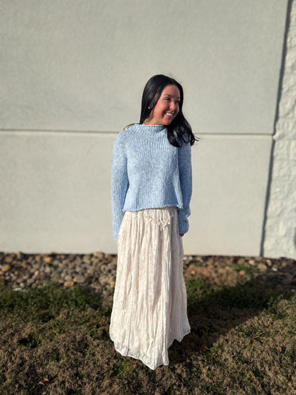 Free People - Opal Rollneck Knit Sweater - CASHMERE BLUE