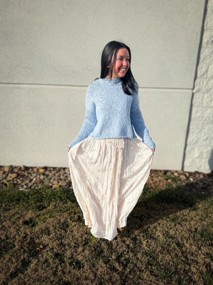 Free People - Opal Rollneck Knit Sweater - CASHMERE BLUE