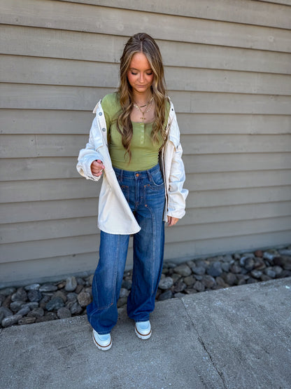 Hidden - Abbey Ecru Oversized Western Jacket