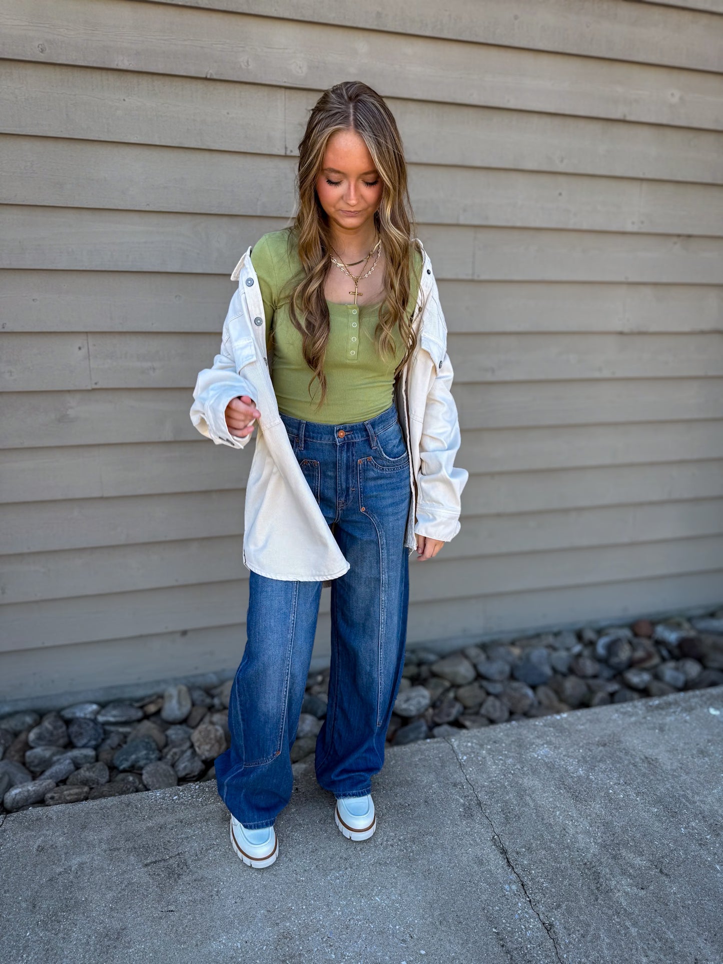 Free People - Wide Awake Layering Top - MOSSTONE