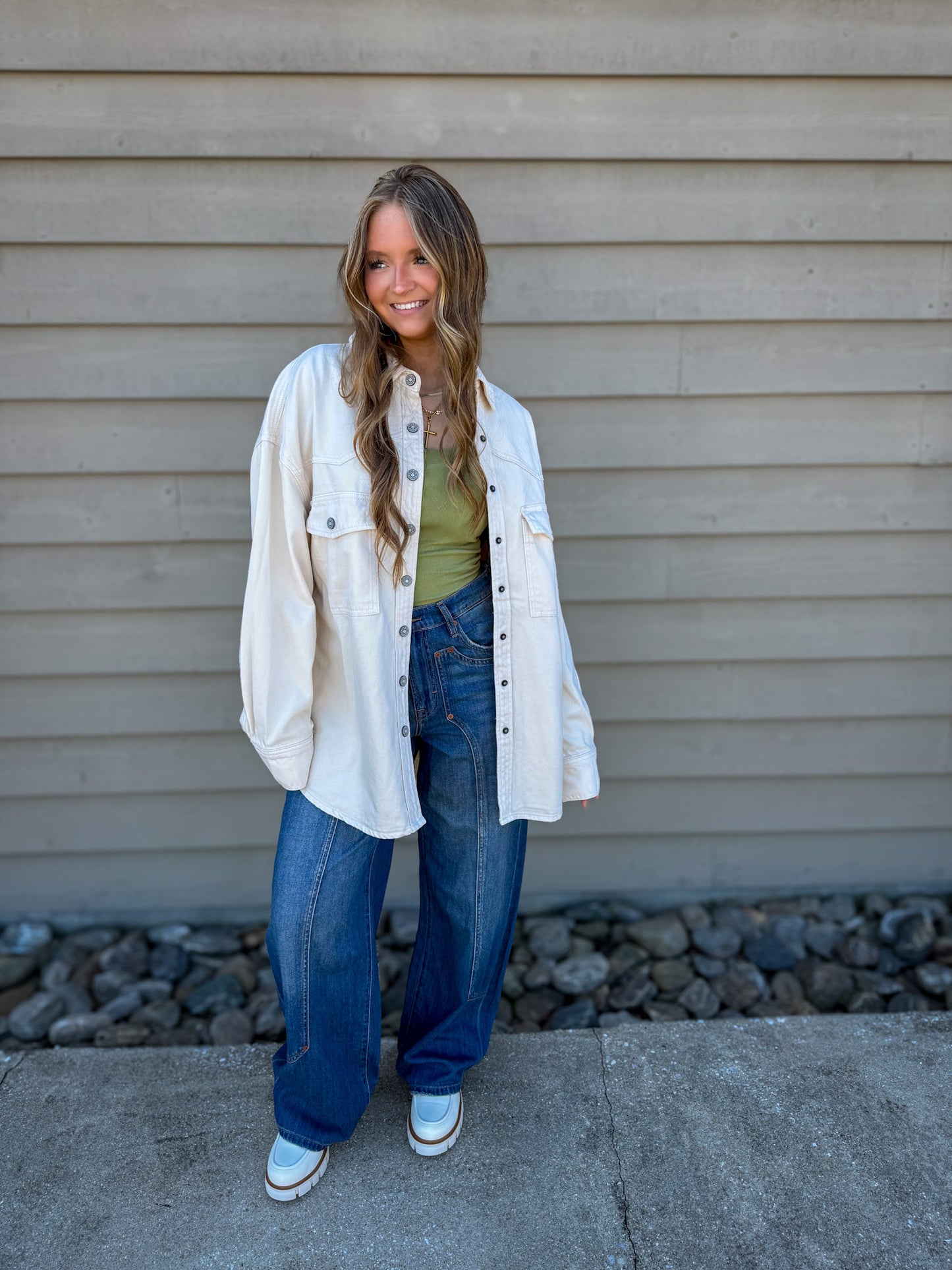 Hidden - Abbey Ecru Oversized Western Jacket