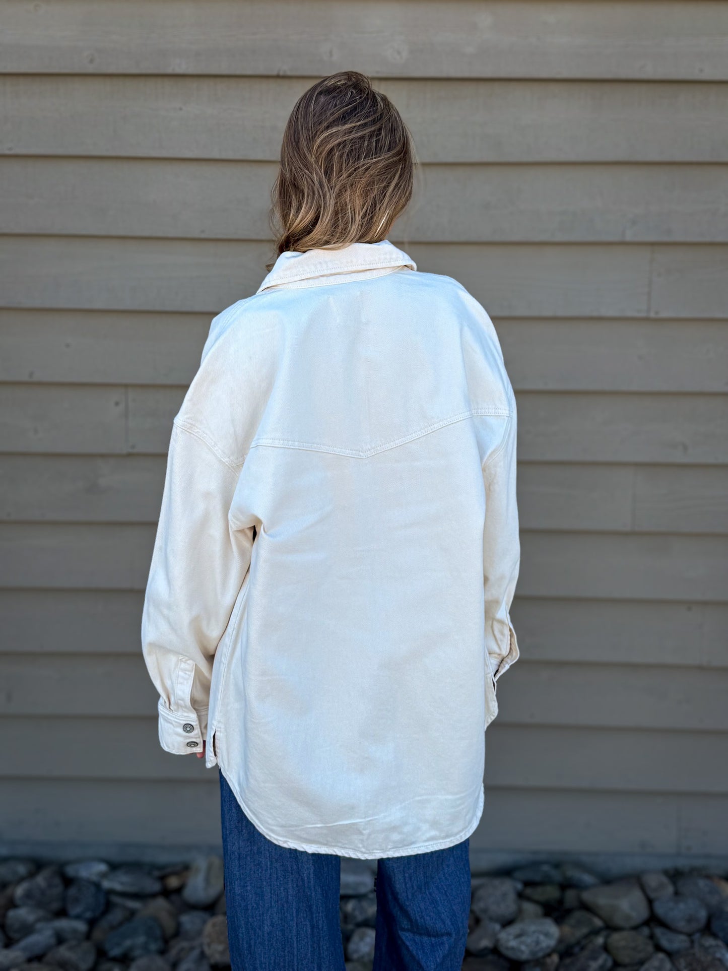 Hidden - Abbey Ecru Oversized Western Jacket