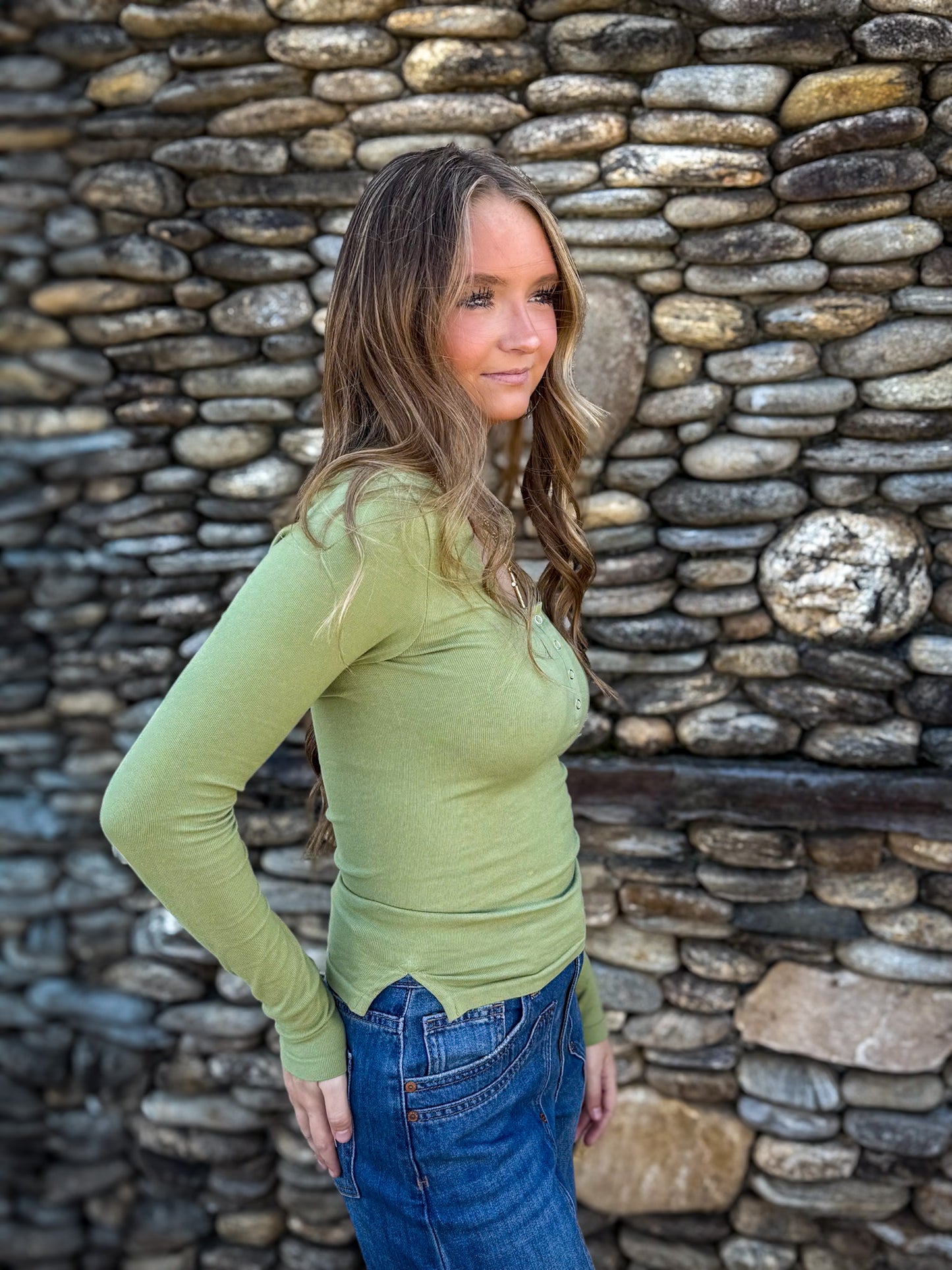 Free People - Wide Awake Layering Top - MOSSTONE