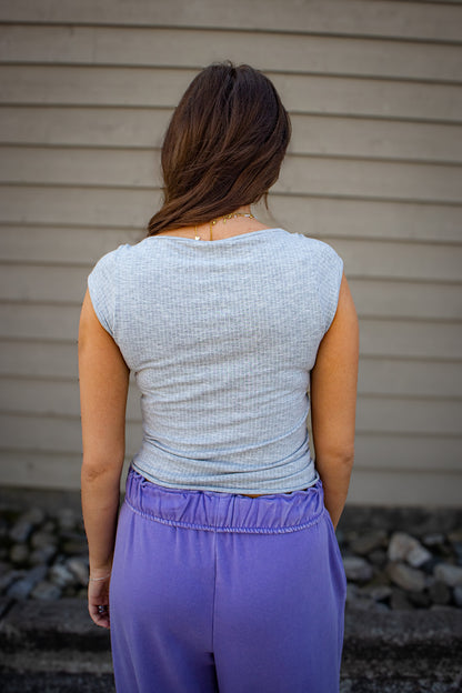 Free People - So Soft Seamless Modal Tee - HEATHER GREY