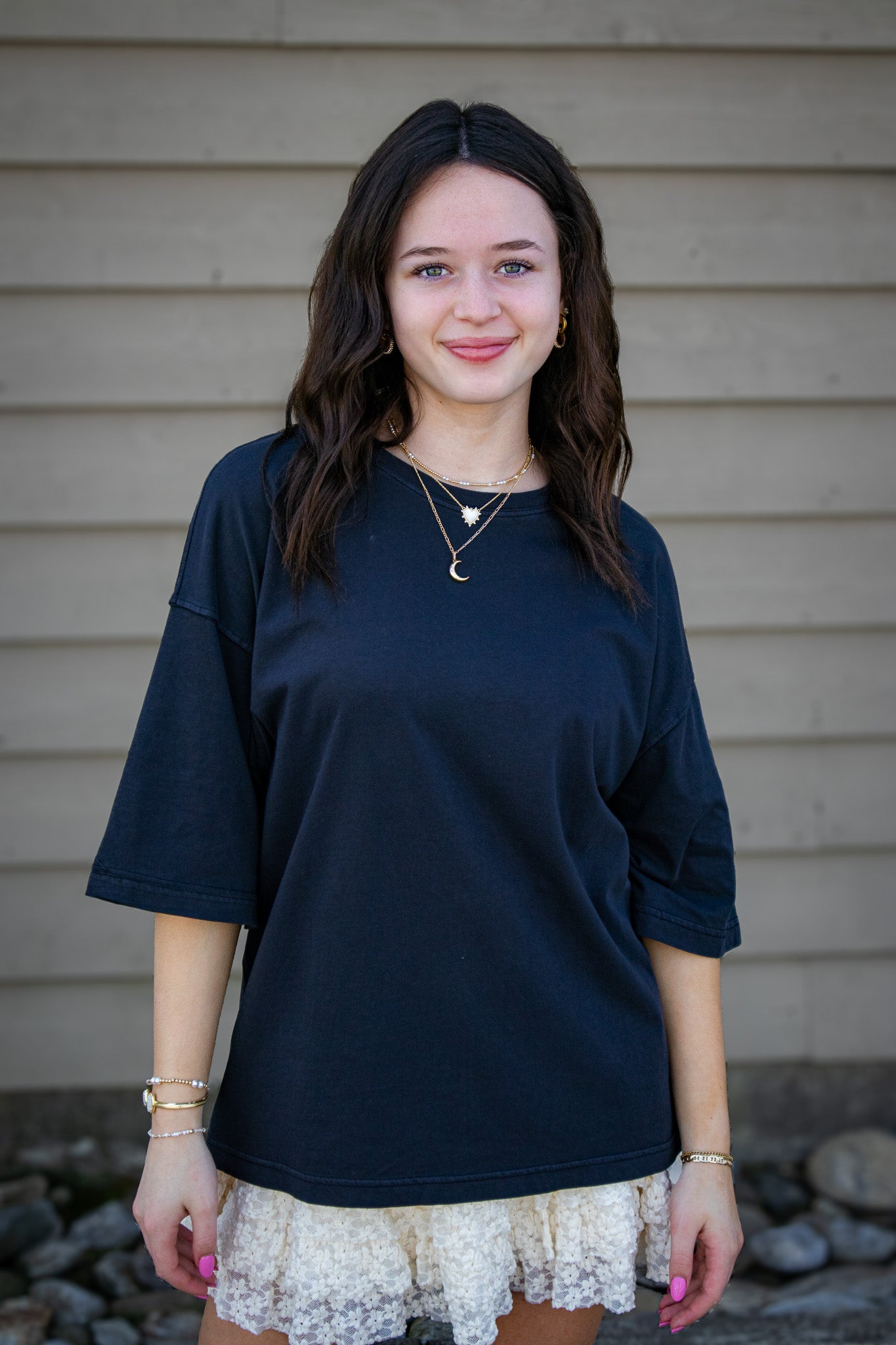 Free People - Perfect Oversized Tee - BLACK