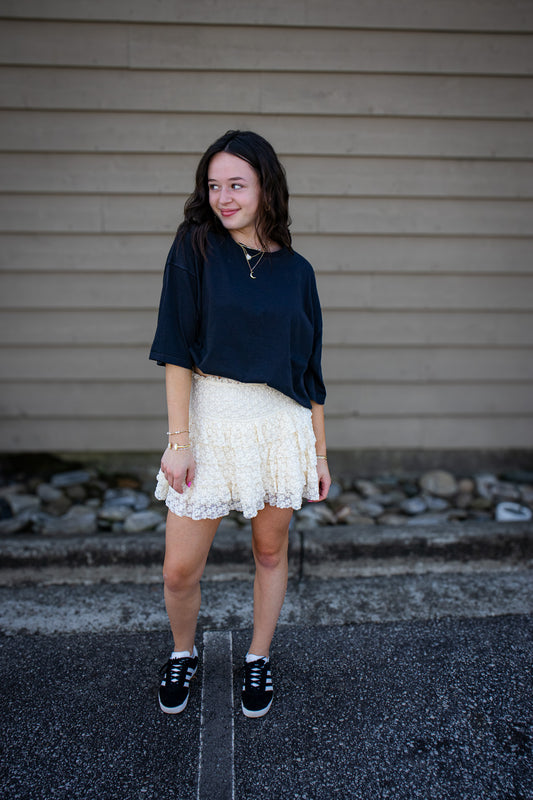 Free People - Perfect Oversized Tee - BLACK