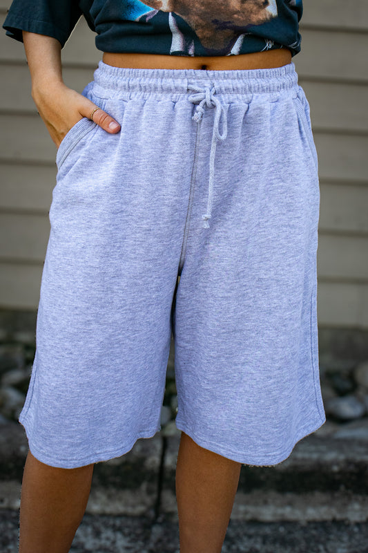 Reset Long Sweat Shorts - HEATHER GRAY