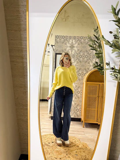 Free People - Nia Striped Boyfriend Jeans - INDIGO PINSTRIPE