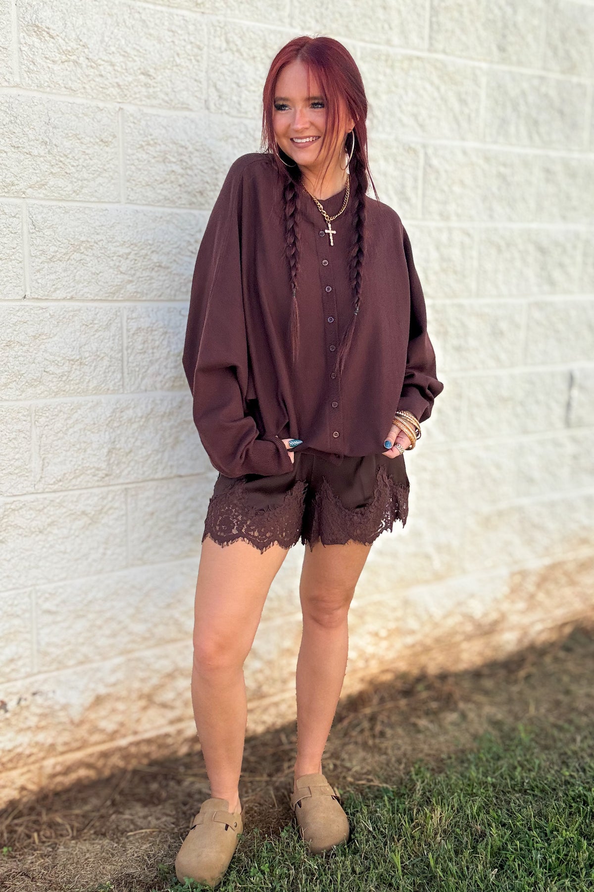 Espresso Hour Boat Neck Lightweight Cardigan