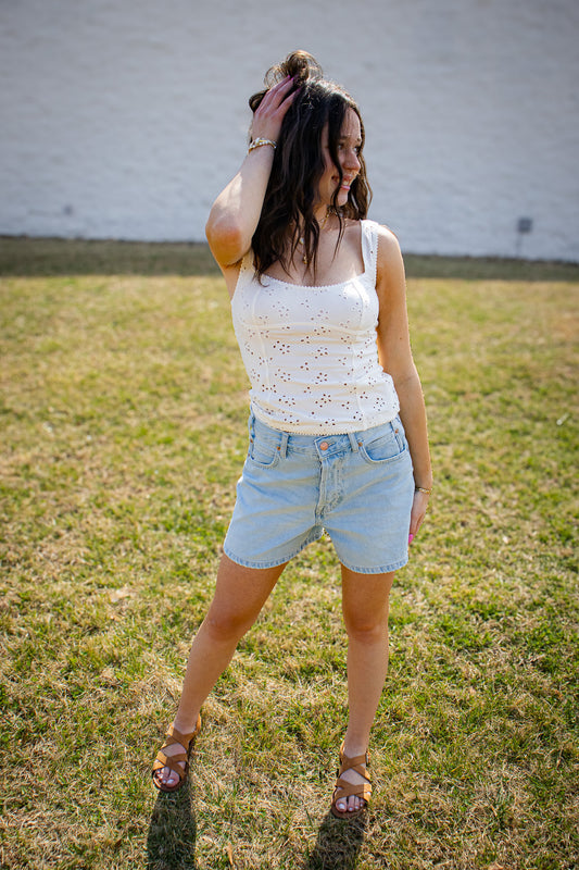 Free People - Full Bloom Eyelet Cami - IVORY