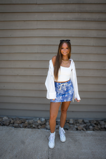 Free People - River Canyon Printed Mini Skirt - MIDNIGHT COMBO