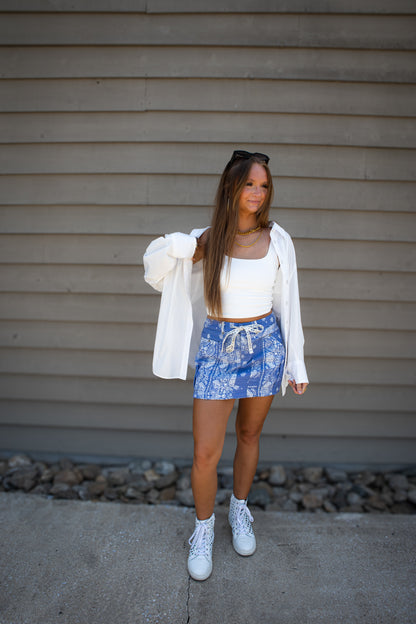 Free People - River Canyon Printed Mini Skirt - MIDNIGHT COMBO