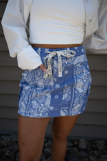 Free People - River Canyon Printed Mini Skirt - MIDNIGHT COMBO