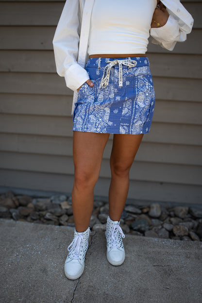 Free People - River Canyon Printed Mini Skirt - MIDNIGHT COMBO