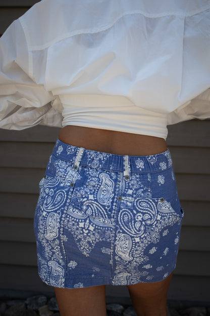 Free People - River Canyon Printed Mini Skirt - MIDNIGHT COMBO