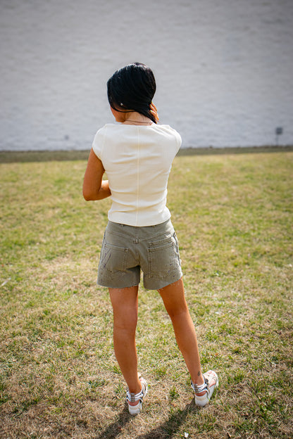 Free People - Moxie Barrel Shorts - FERN