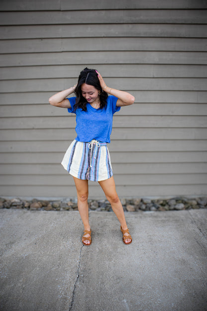 Free People - Take 2 Tee - CORNFLOWER COMBO
