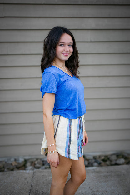Free People - Take 2 Tee - CORNFLOWER COMBO
