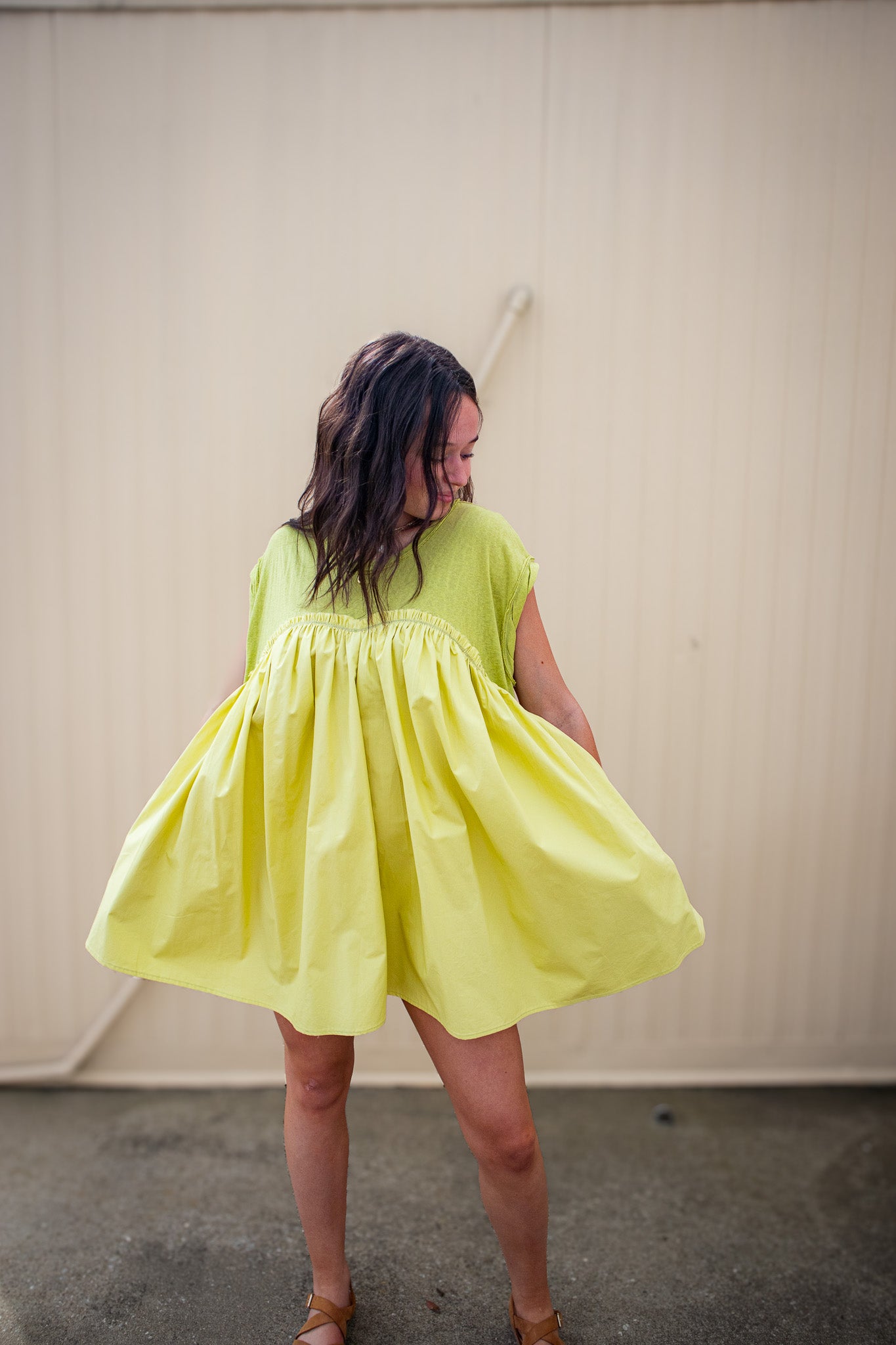 Free Spirit Mini Dress - GREEN