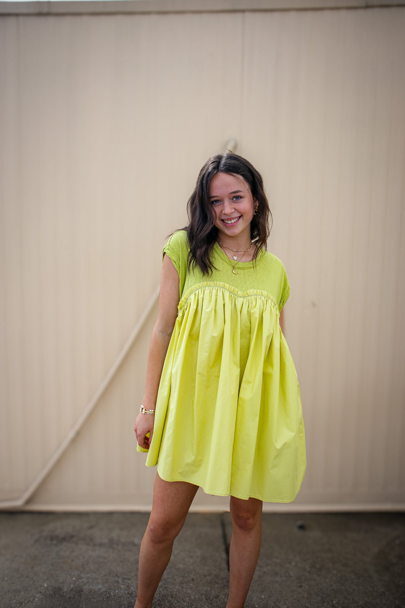 Free Spirit Mini Dress - GREEN