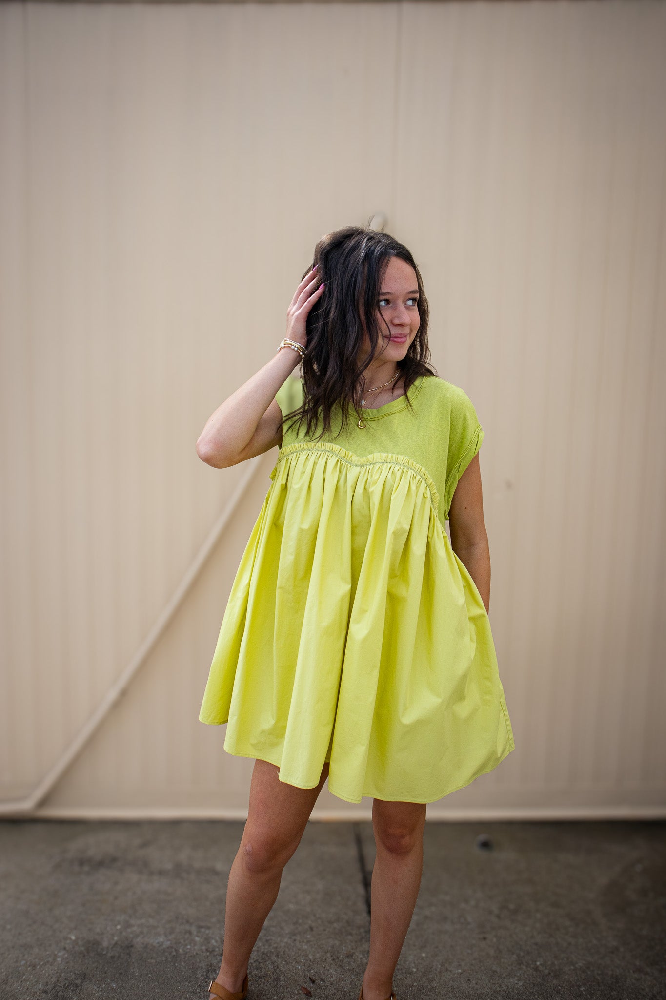 Free Spirit Mini Dress - GREEN