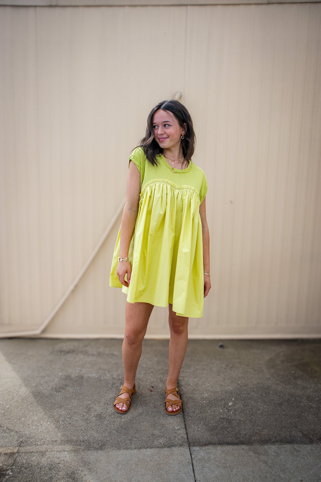 Free Spirit Mini Dress - GREEN