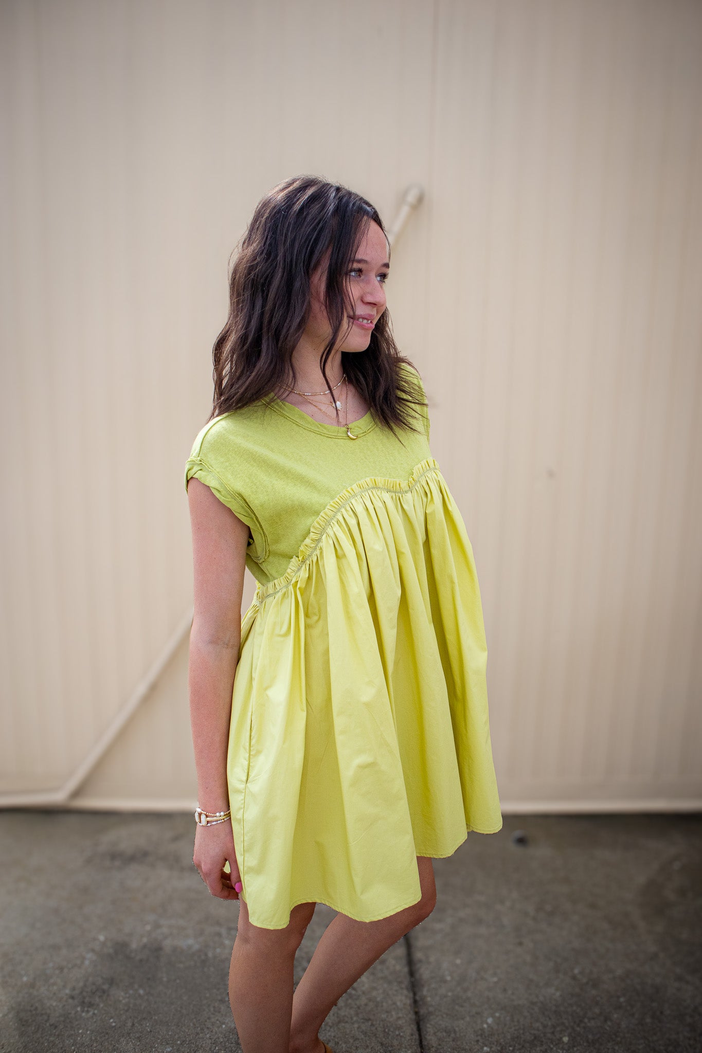 Free Spirit Mini Dress - GREEN