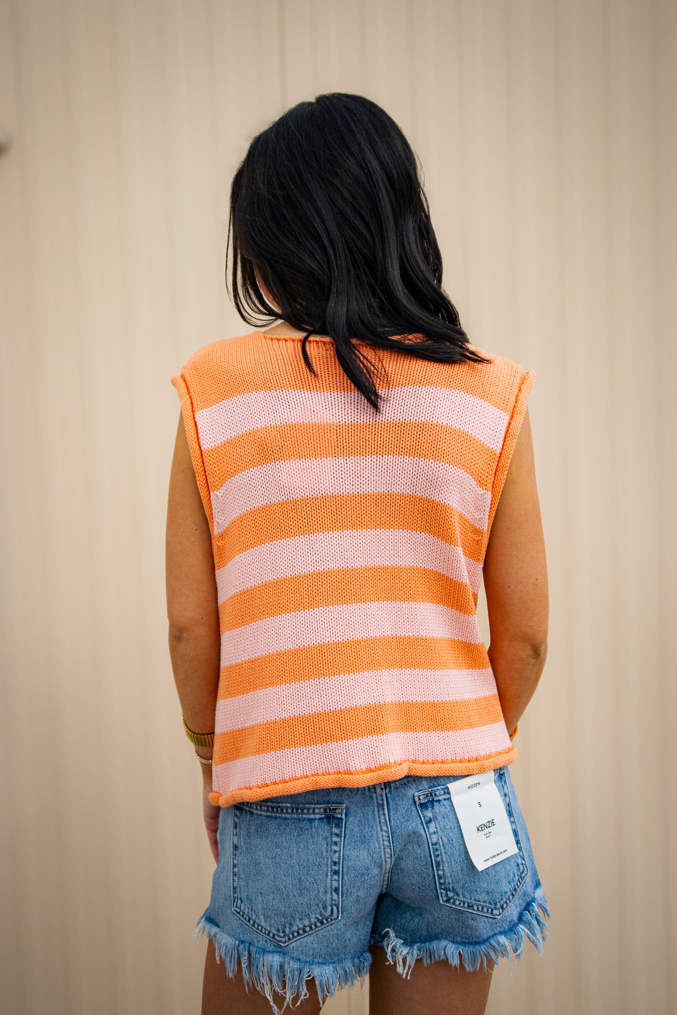 Sunset Stripe Pink & Orange Sweater Vest
