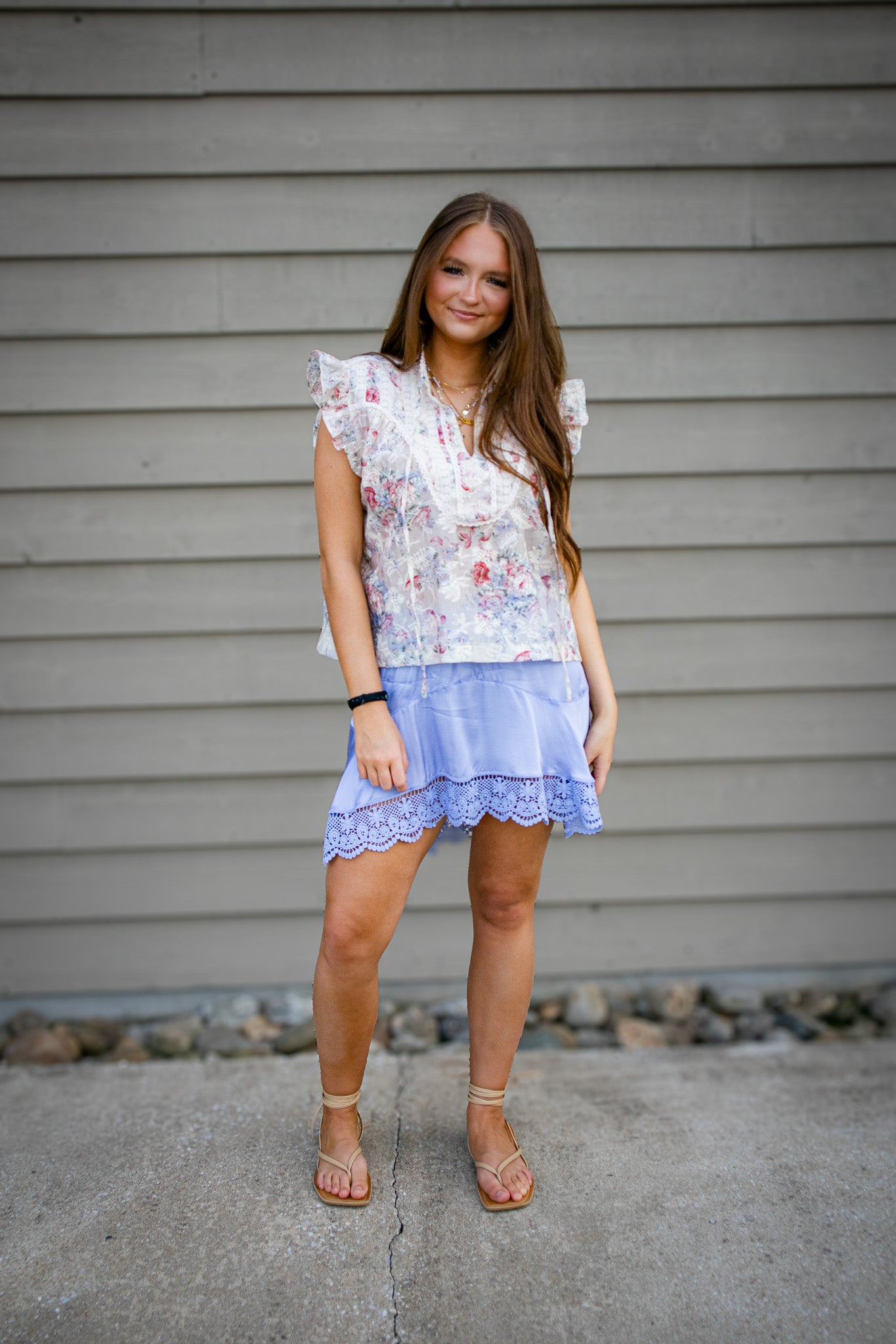 Periwinkle Lace Mini Skirt