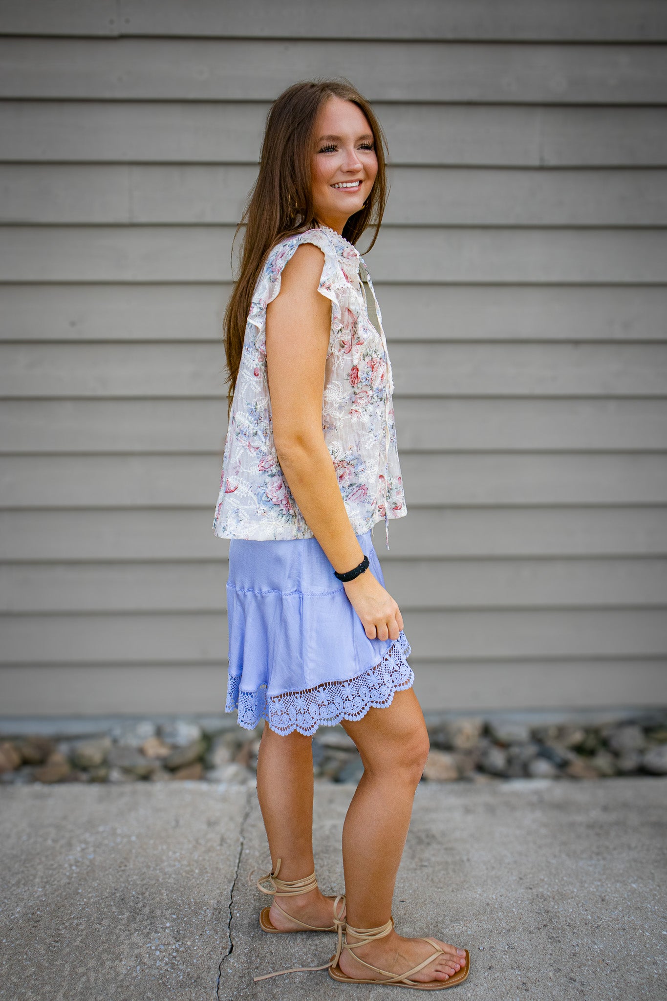Periwinkle Lace Mini Skirt