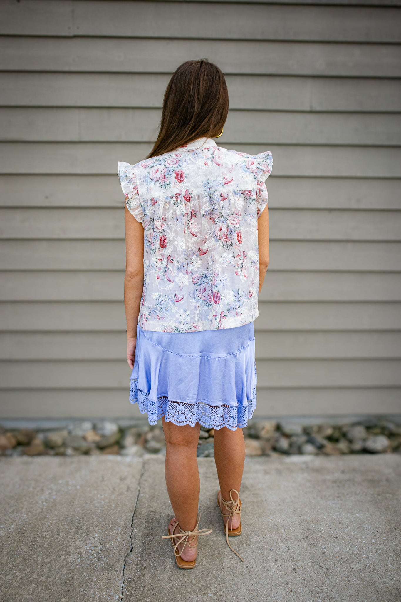 Periwinkle Lace Mini Skirt