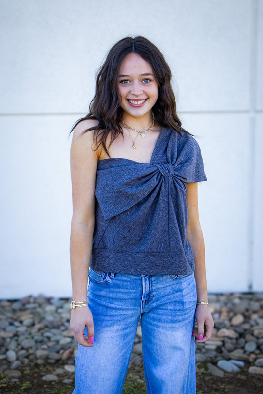 Bow-tastic One Shoulder Top