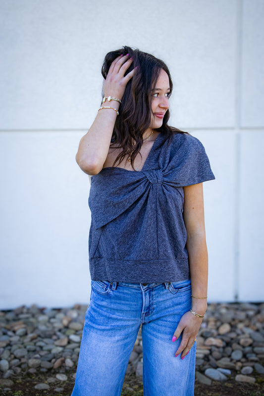 Bow-tastic One Shoulder Top