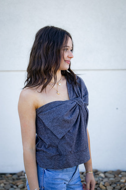 Bow-tastic One Shoulder Top