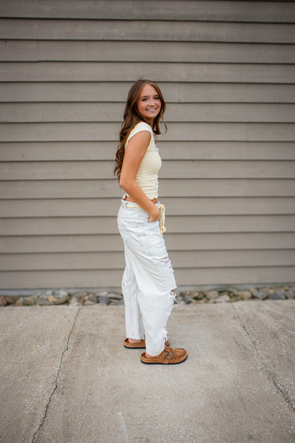 Free People - Moxie Pull-On Barrel Jeans - SEA MIST
