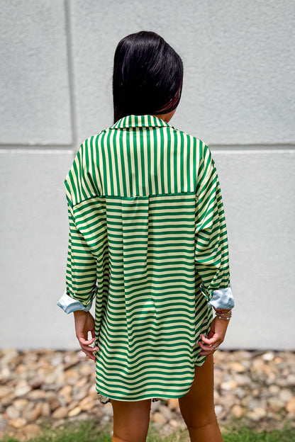 Emerald Striped Button Down
