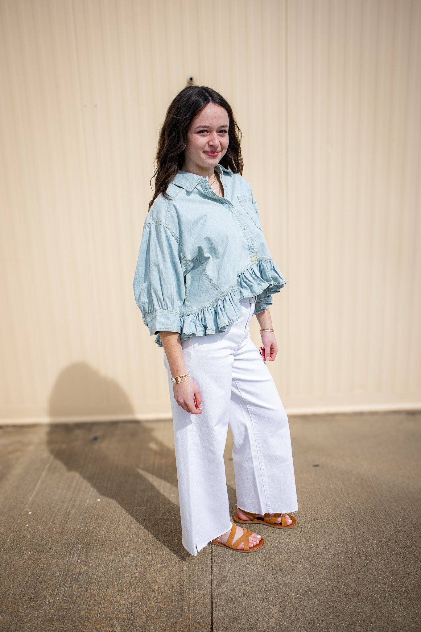 Hidden - Nori White Clean Cropped Wide Leg Jeans
