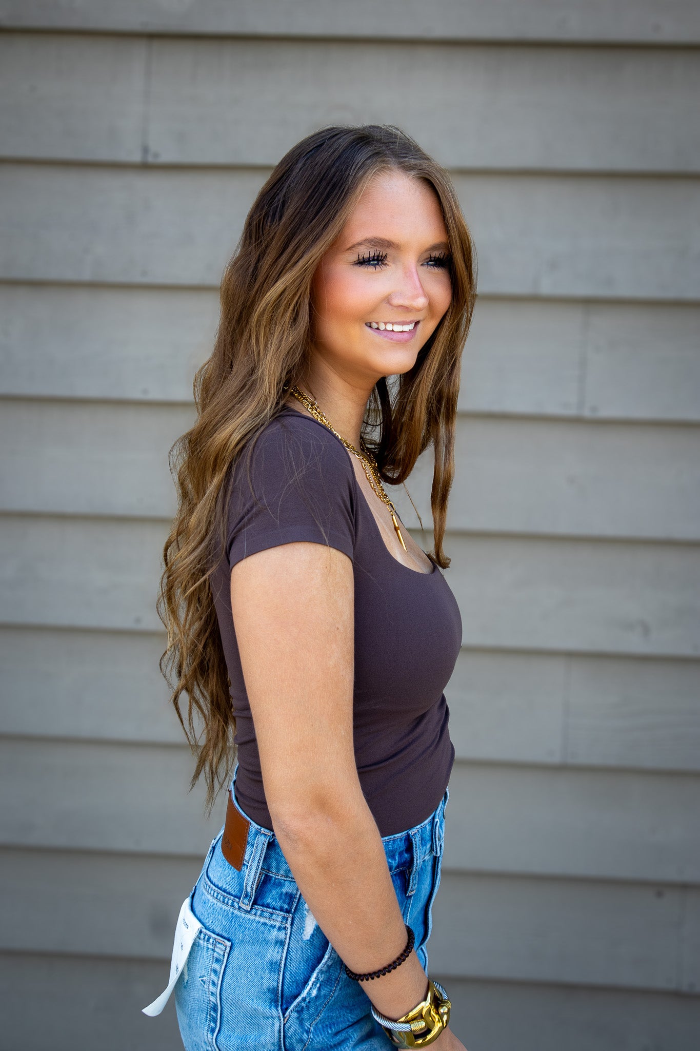 Free People - Clean Lines Sunfade Baby Tee - FRENCH CHOCOLATE