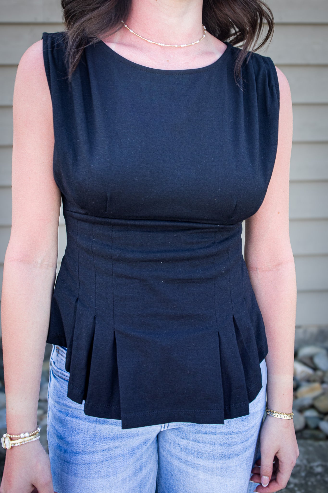 City Chic Tailored Top - BLACK