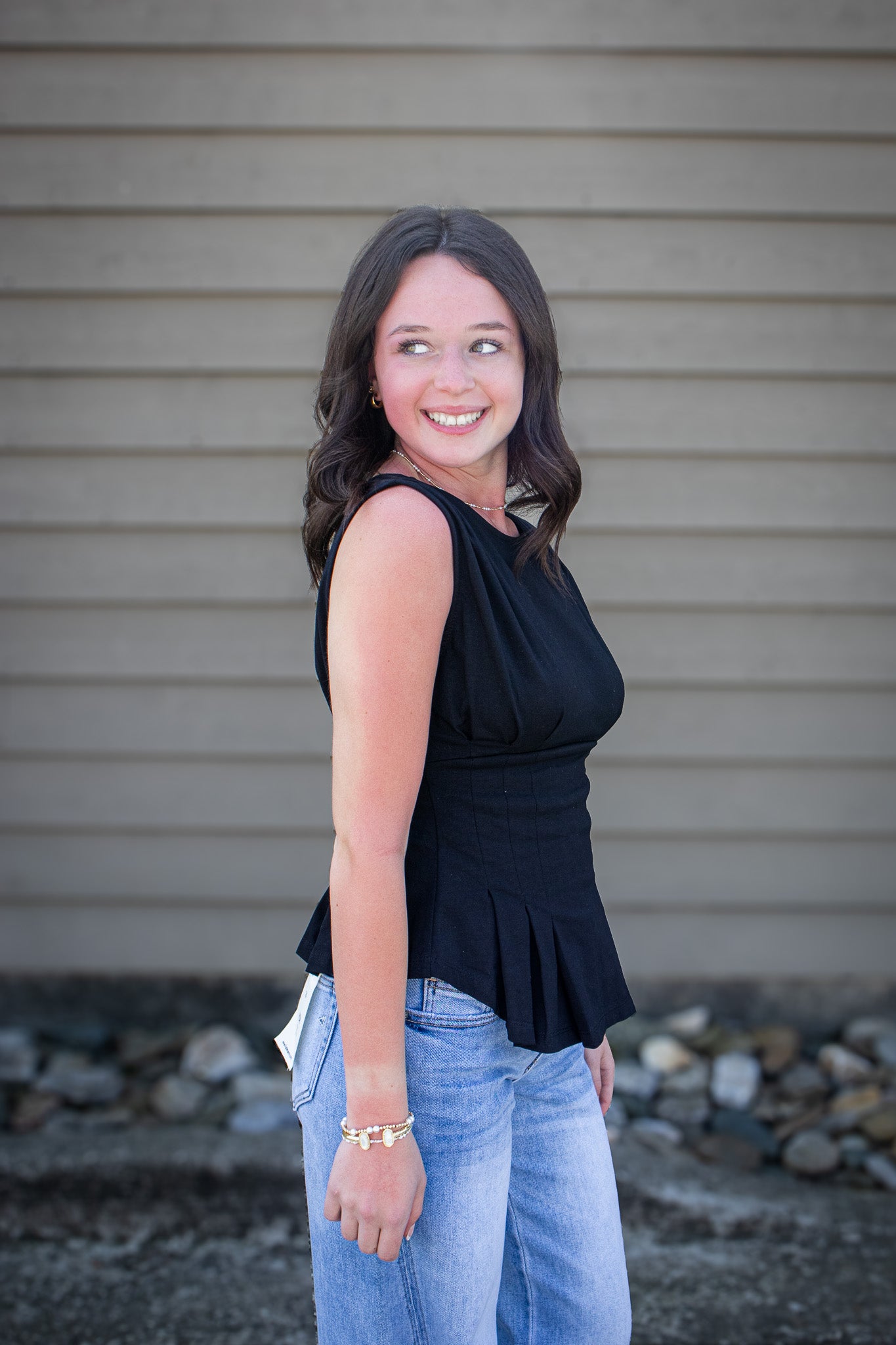 City Chic Tailored Top - BLACK