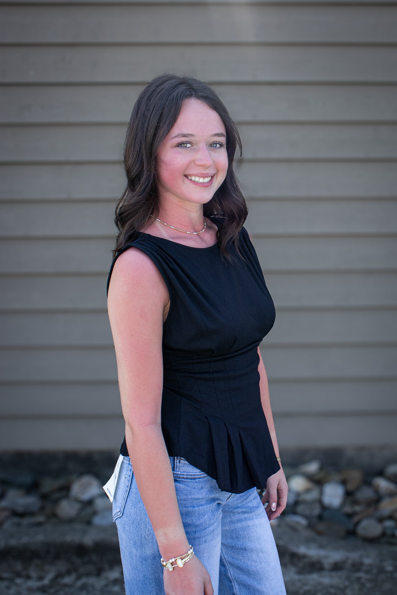 City Chic Tailored Top - BLACK