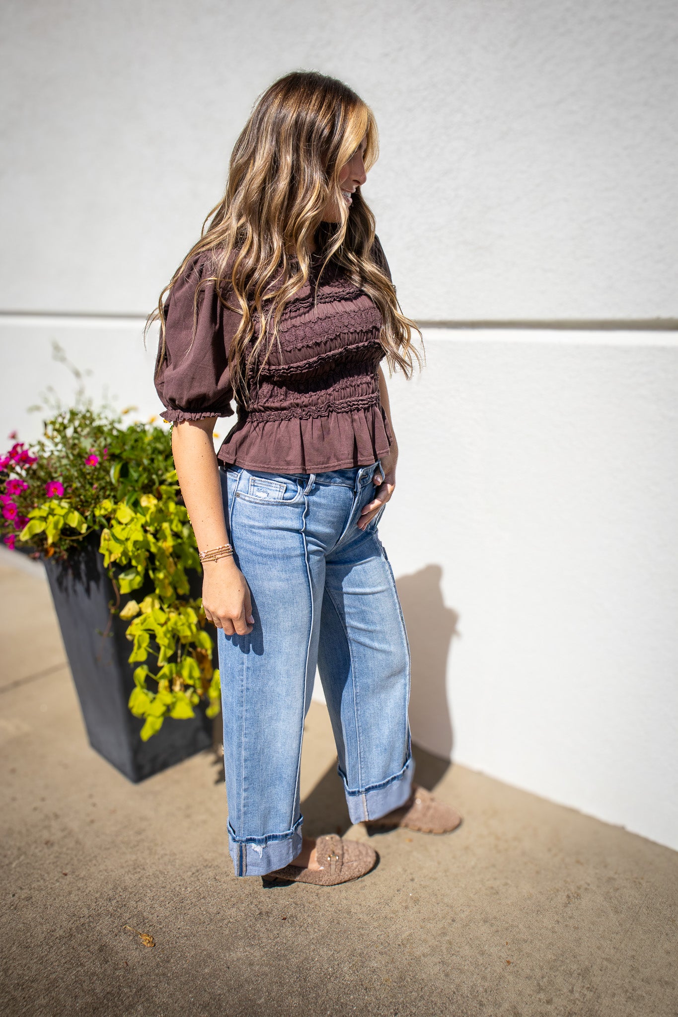 Hidden - Nori Mid Rise Cuffed Wide Leg Jeans