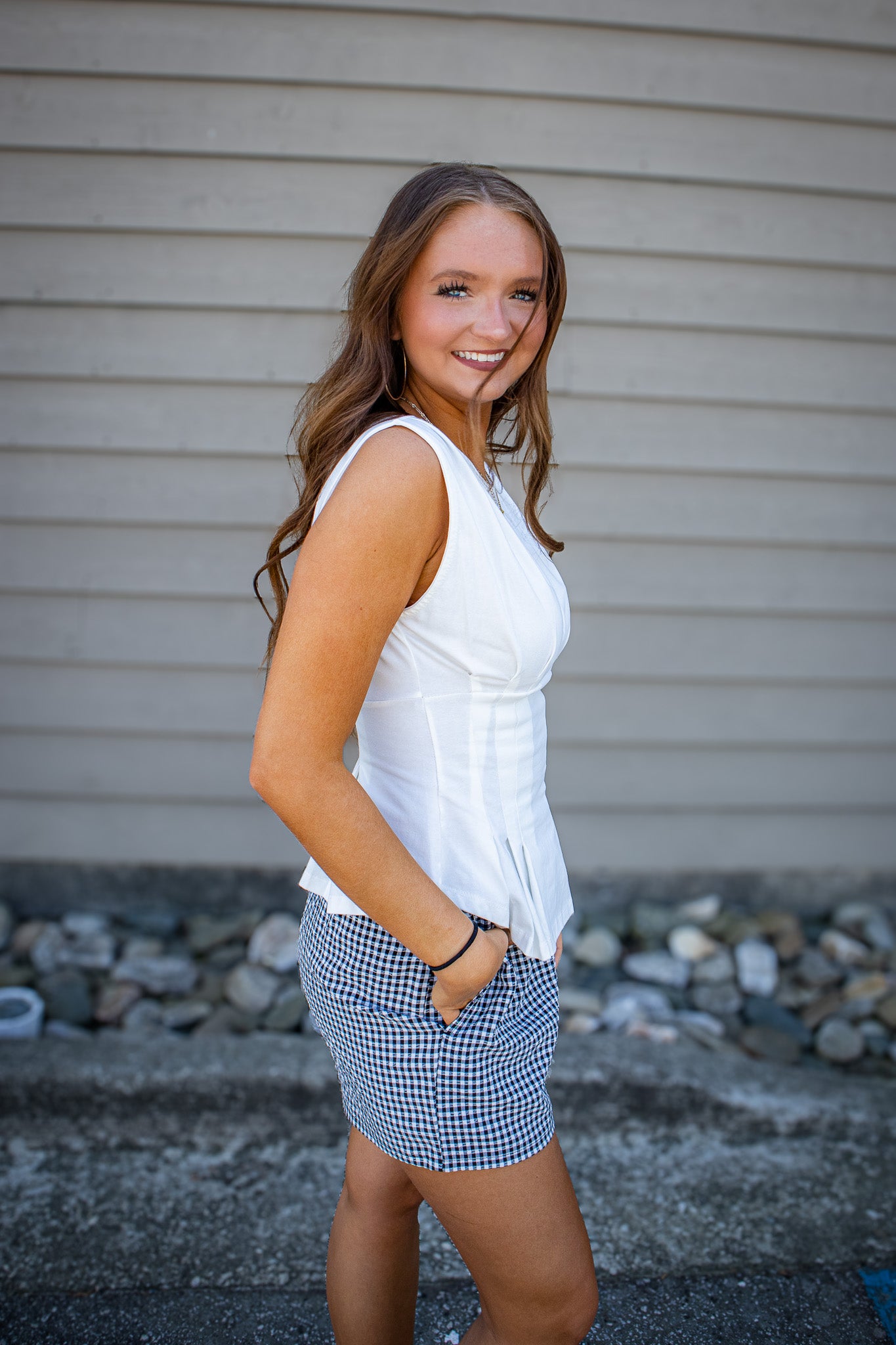 City Chic Tailored Top - WHITE