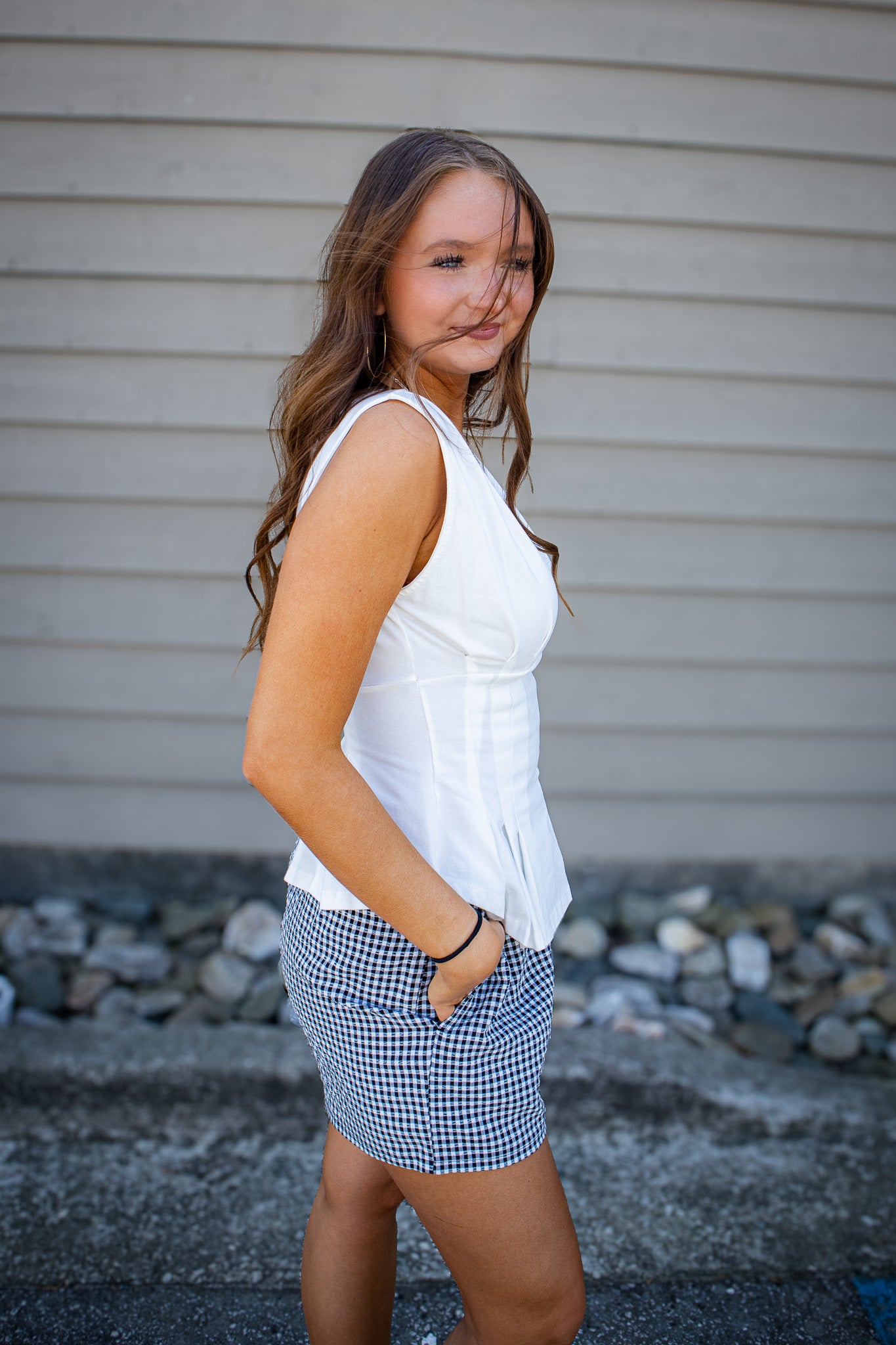 City Chic Tailored Top - WHITE