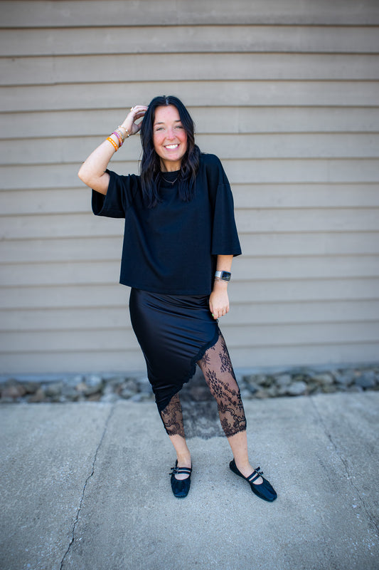 Elevated Black Boxy Tee