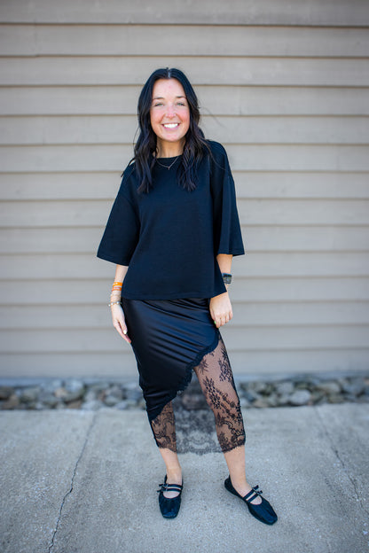Elevated Black Boxy Tee